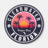 Aimant Clearwater Florida Beach Retro Sunset Souvenirs (Devant)