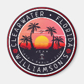 Aimant Clearwater Florida Retro Sunset Souvenirs 80s (Devant)