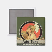 Aimant Cléopatra vintage ajouter du texte (Recto/Verso)