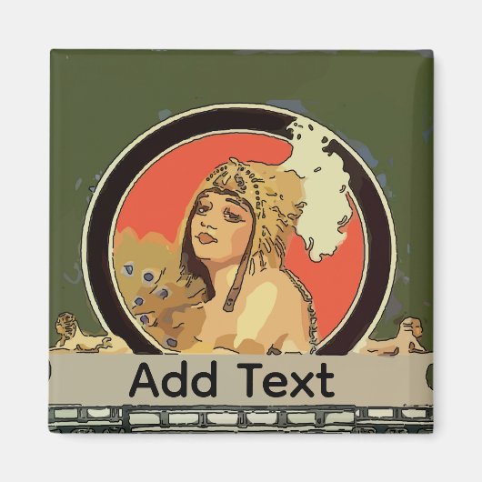 Aimant Cléopatra vintage ajouter du texte (Devant)