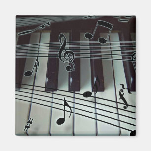 Aimant Clés de piano et notes de musique