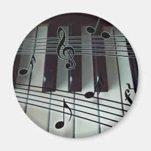 Aimant Clés de piano et notes de musique