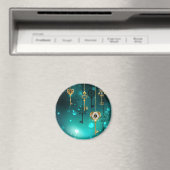 Aimant Clés squelette antiques sur fond vert (In Situ (Lave-vaisselle))