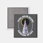 Aimant Cleveland Ohio 2024 Trajectoire de l'éclipse solai (Recto/Verso)