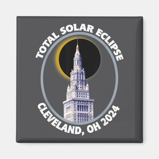 Aimant Cleveland Ohio 2024 Trajectoire de l'éclipse solai (Devant)