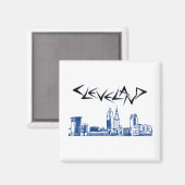 Aimant Cleveland Skyline (Recto/Verso)