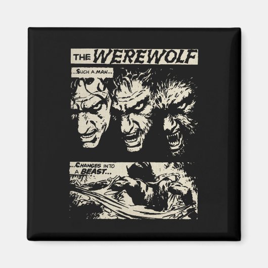 Aimant Clic Horror Monster Horror Comic Werewolf Ma (Devant)