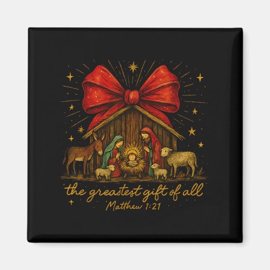 Aimant Clic Nativity Scene – Greatest Gift Matthew 1_21 (Devant)