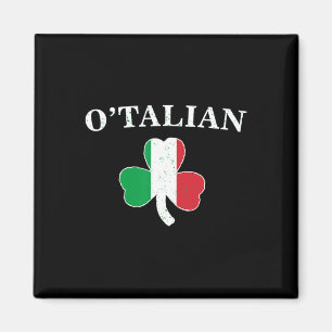 Aimant Clic O'talian Shamrock Et Italie Drapeau Irlandais