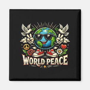 Aimant Clic Vintage Monde Paix Message Gentil Uplifiant M
