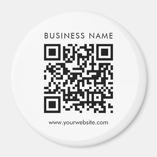 Aimant Client Code QR Logo Modèle texte grand (Devant)