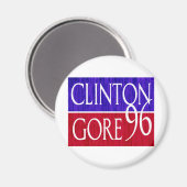 Aimant Clinton Gore 96 Distressed Design (Recto/Verso)