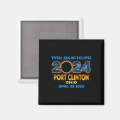 Aimant Clinton Ohio Eclipse 2024 Total Éclipse Solaire (Recto/Verso)