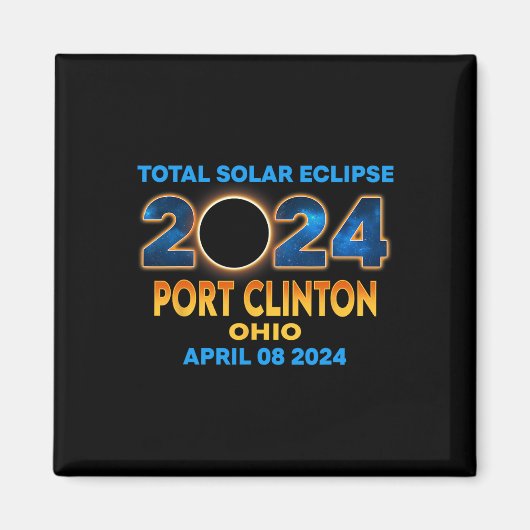 Aimant Clinton Ohio Eclipse 2024 Total Éclipse Solaire (Devant)