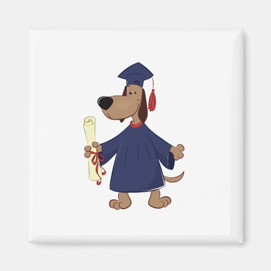 Aimant Clipart de graduation de chien (Devant)