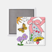 Aimant Cloche et ruban du cancer du sein (Recto/Verso)