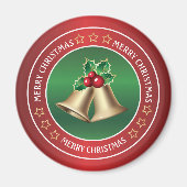 Aimant Cloches de Noël dorées et sainte (Devant)