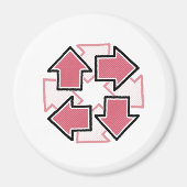 Aimant Clockwise Arrows Minimal Geometric Red (Devant)