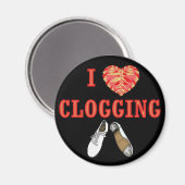 Aimant Clogging I Love Heart Dancing Clogger (Recto/Verso)