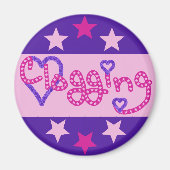 Aimant Clogging Love Stars Hearts Pink (Devant)