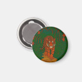 Aimant Cloisonne Art Tiger on the Jungle Path (Recto/Verso)