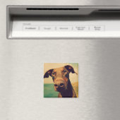 Aimant Closeudo drôle d'un chien Doberman naturel (In Situ (Lave-vaisselle))