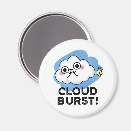 Aimant Cloud Burny Funny Cloud Fart Pun (Recto/Verso)