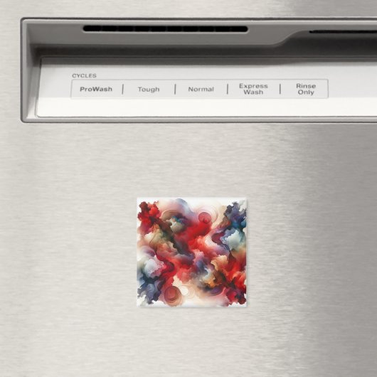 Aimant Cloud d'aquarelle Abstraite de Garnet Red Smokey (In Situ (Lave-vaisselle))