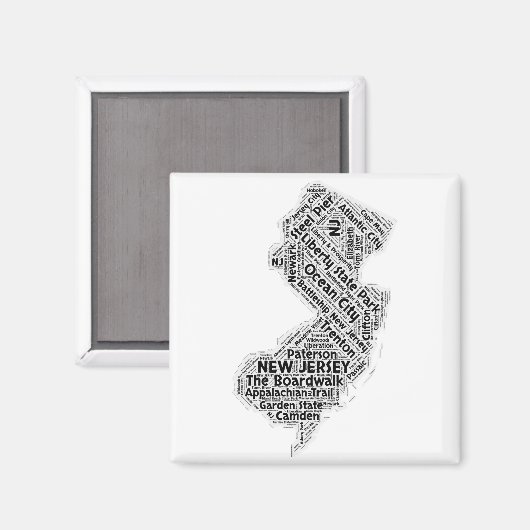 Aimant Cloud du New Jersey State Word (Recto/Verso)