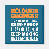 Aimant Cloud Engineer I Try To Make Things Funny Sayings  (Devant)