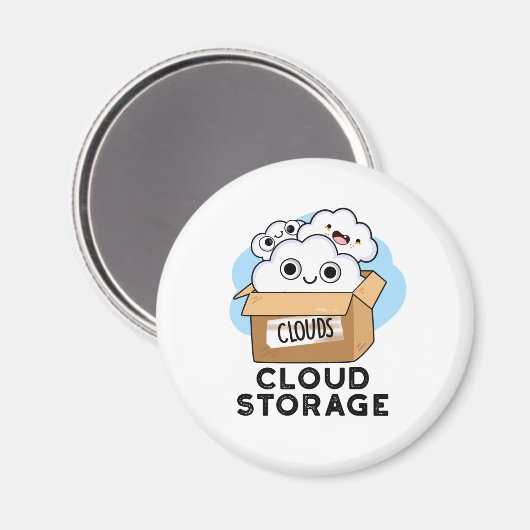 Aimant Cloud Storage Funny Weather Technology Pun (Recto/Verso)