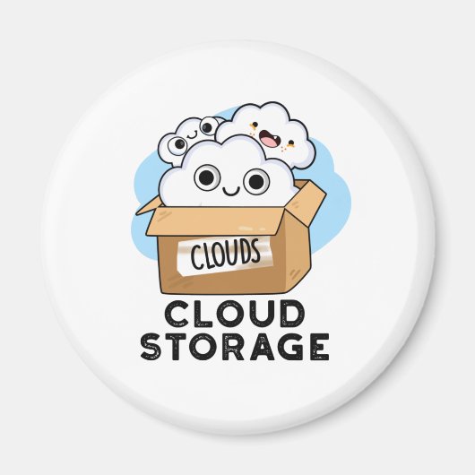 Aimant Cloud Storage Funny Weather Technology Pun (Devant)