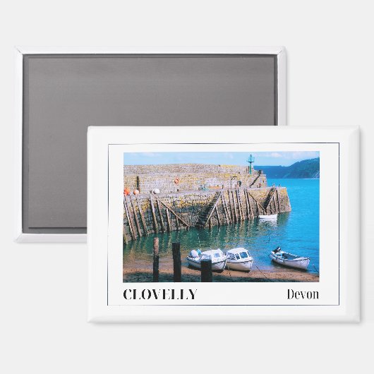 Aimant Clovelly, Devon, Angleterre (Recto/Verso)