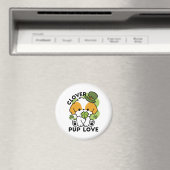 Aimant Clover Pup Love - St. Patrick's Day Chien Design (In Situ (Lave-vaisselle))