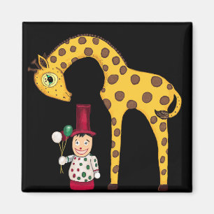 Aimant Clown et girafe Vintages