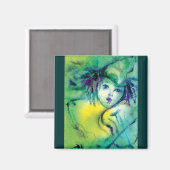 AIMANT CLOWN JOUANT DU VIOLIN EN VERT (Recto/Verso)