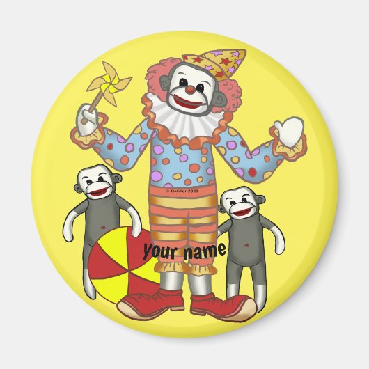 Aimant Clown Singe Chaussette (Devant)