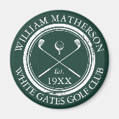 Aimant Club de golf personnalisé Nom Vert (Devant)