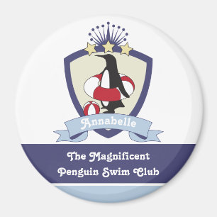 Aimant Club de natation personnalisé Blason Mignon Mancho