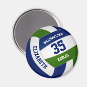 Aimant Club de volley-ball bleu vert (Recto/Verso)