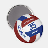 Aimant Club de volley-ball Maroon bleu (Recto/Verso)