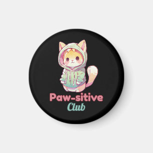 Aimant Club Patte‑Positive Chat Drôle – Cadeau Chaton Mig