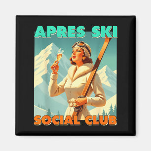 Aimant club social de l'après-ski amateur de ski sports d