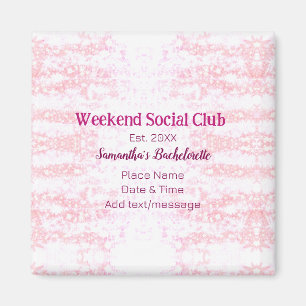 Aimant club social de week-end rose paillettes enterremen