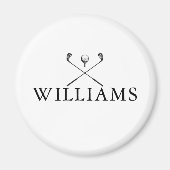 Aimant Clubs de golf personnalisés avec nom classique (Devant)