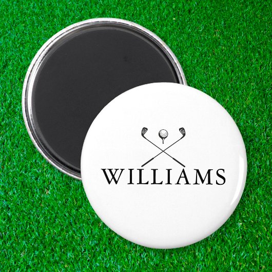 Aimant Clubs de golf personnalisés avec nom classique