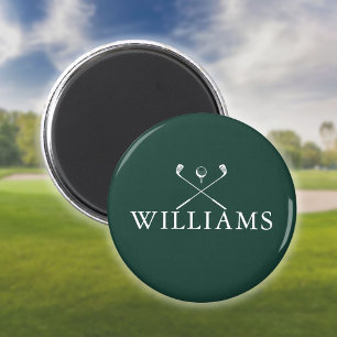 Aimant Clubs de golf personnalisés avec nom de couleur ve