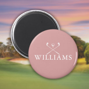Aimant Clubs de golf personnalisés Dusty Rose de nom rose