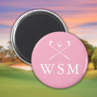 Clubs de golf personnalisés monogramme rose