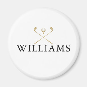 Aimant Clubs De Golf Personnalisés Noir Et Or